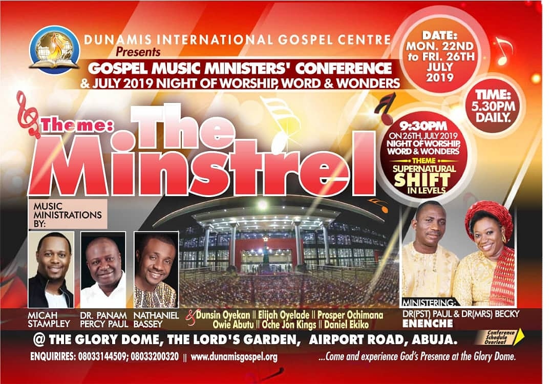 Micah Stampley, Nathaniel Bassey, Panam Percy Paul and others set to storm Glory Dome Live for the very first Dunamis Music Ministers Conference (#IMMC2019)