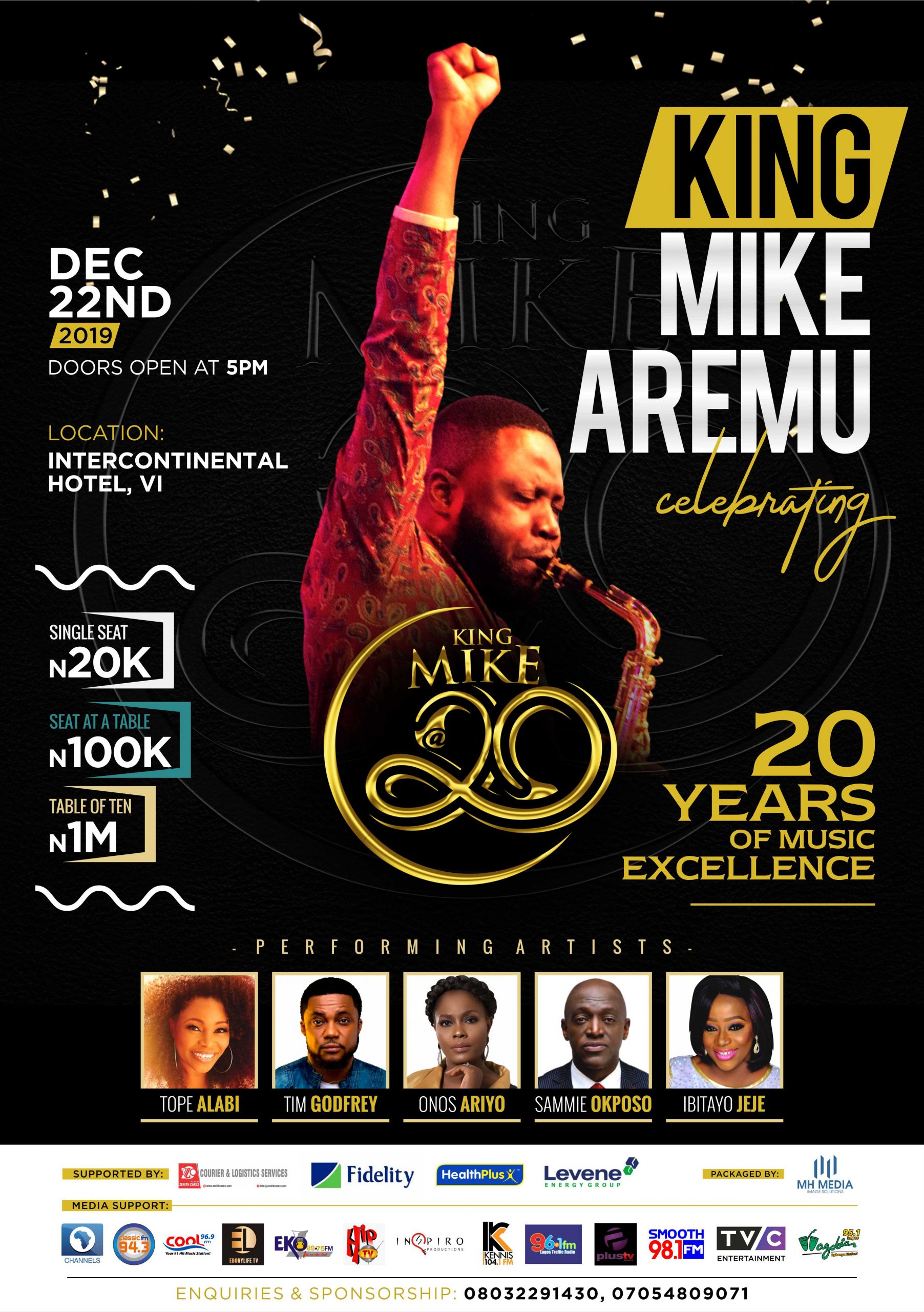 EVENTS: Mike Aremu Set To Celebrate 20 Years Of Musical Excellence With A Concert