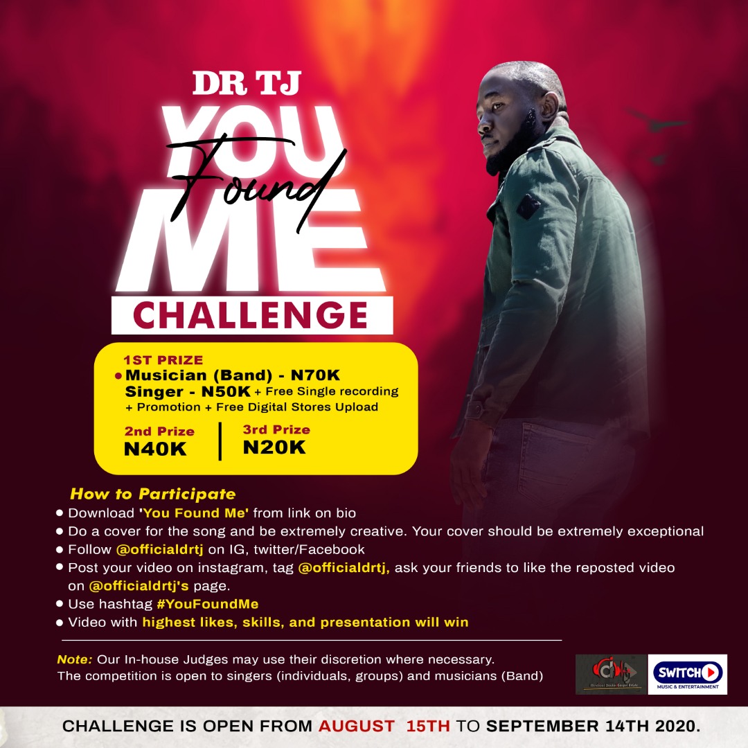 Dr Tj throws open The You Found Me Challenge for singers and Musicians