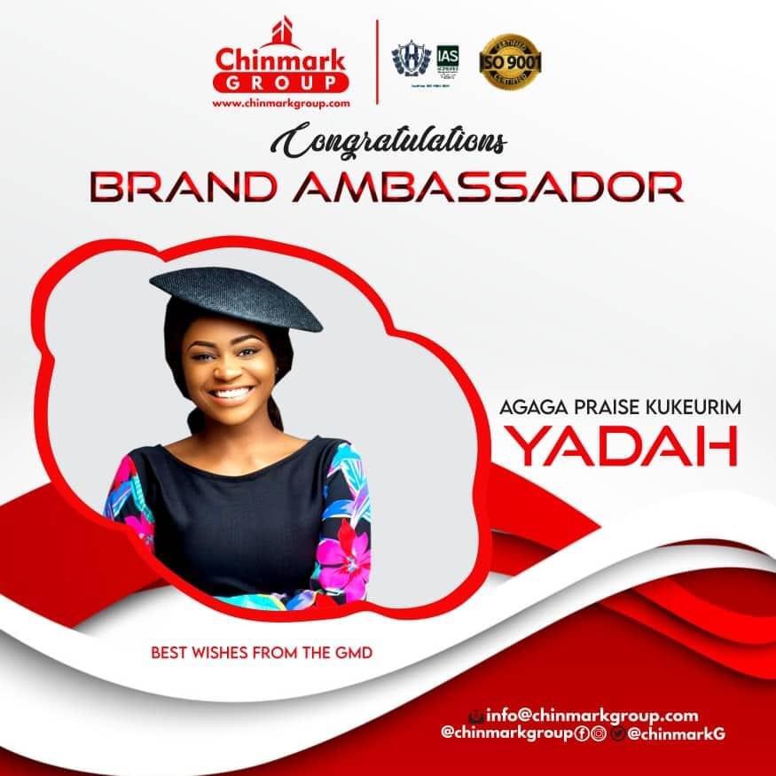 Beyond Me Crooner Yadah" Bags First Endorsement Deal With Chinmark Group