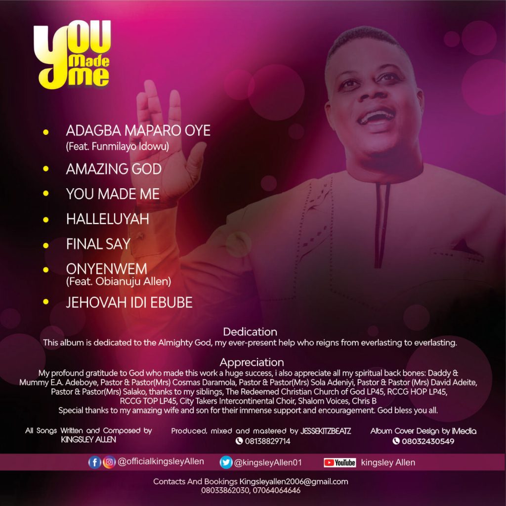 ALBUM: Kingsley Allen – You Made Me ALBUM: Kingsley Allen – You Made Me