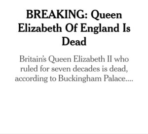 BREAKING NEWS: Queen Elizabeth dies at 96