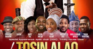 [Event News] All Is Set For “Tosin Alao" Live In Concert” As Neon Adejo, Tope Alabi, Beejay sax & others Prep! 26th Nov.