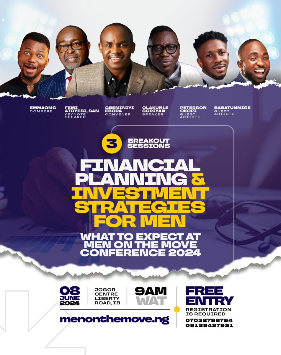 Rev. Gbeminiyi Eboda Hosts Olakunle Soriyan, Peterson Okopi at Men on the Move Conference Rev. Gbeminiyi Eboda Hosts Olakunle Soriyan, Peterson Okopi at Men on the Move Conference